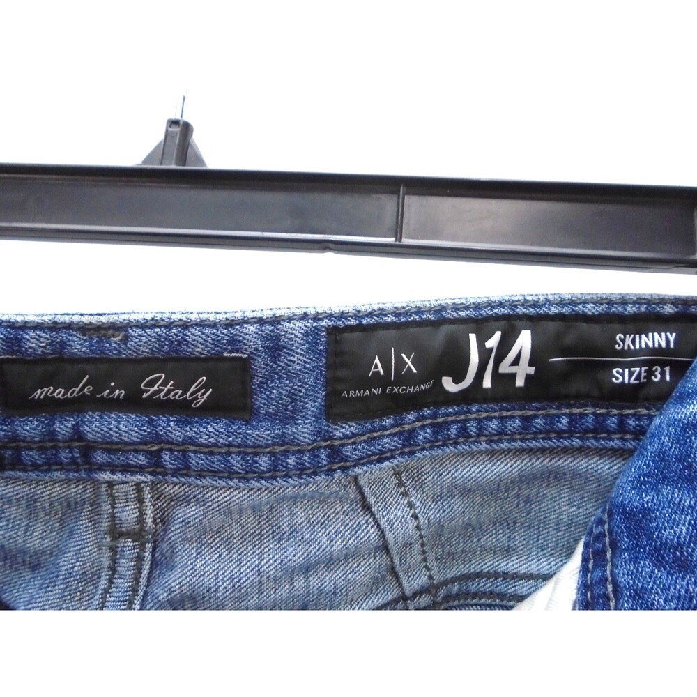 Armani Exchange A/X  Mens Denim Skinny Jeans Mens 31 (33x33) Blue J14 Made Italy - Picture 5 of 12